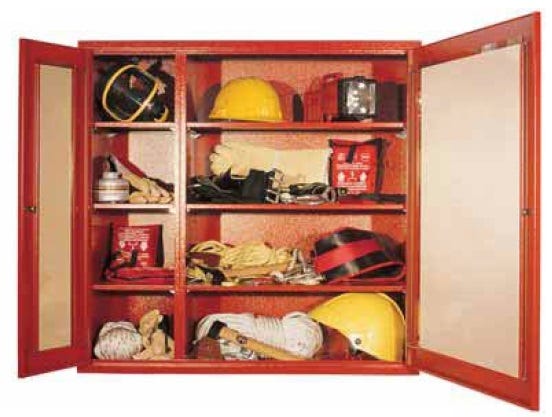 Armadio per dispositivi di protezione individuale con ante scorrevoli in vetro con lastre non frangibili cm. 100x40x100h