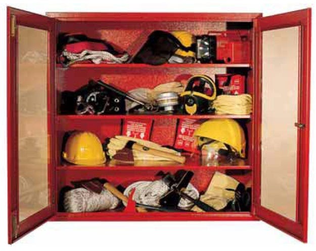 Armadio di metallo con ante scorrevoli con 2 lastre non frangibili per dispositivi di protezione individuale cm. 100x40x100h