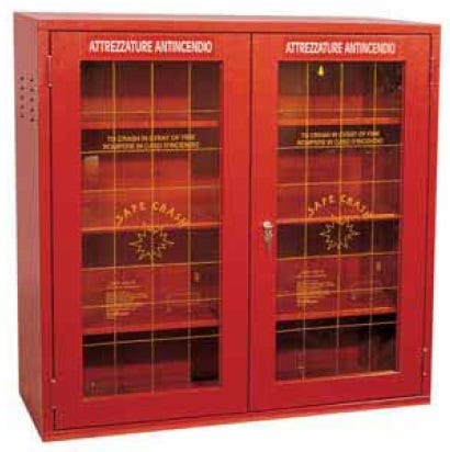 Armadio per dispositivi di protezione individuale con lastre frangibili SAFE CRASH con ante scorrevoli e piani interni cm. 100x40x100h