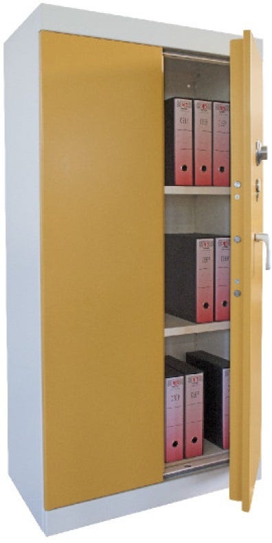 Armadio componibile di metallo blindato certificato in classe S1 spessore 30/10 cm. 100x50x200h