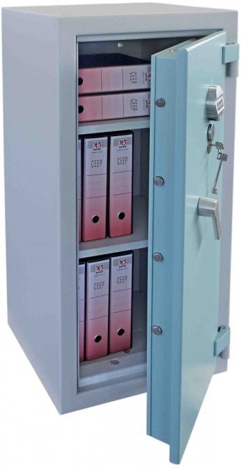 Armadio di sicurezza grado II - EN 1143-1 spessore 30/10 per ufficio cm. 60x55x120h