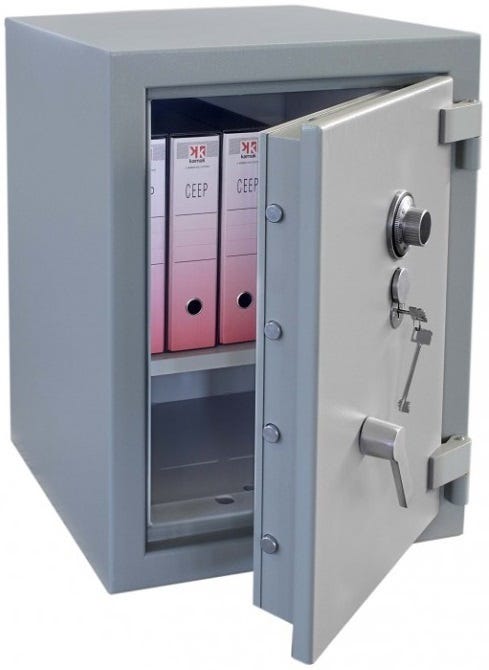 Armadio blindato di sicurezza monoblocco grado II - EN 1143-1 spessore 30/10 cm. 80x60x55h