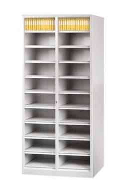 Cartelliera metallica a 20 caselle a giorno da ufficio cm. 90x35x200h