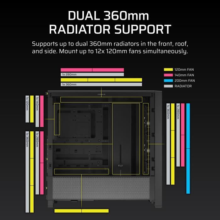 Case per PC - CORSAIR - FRAME 4000D RS - Mid-Tower - Nero - CC-9011312-WW