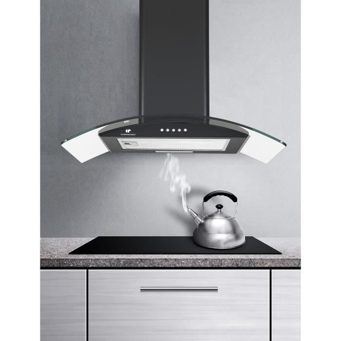 Cappuccio decorativo di Edison Continental - L60 cm - nero e vetro