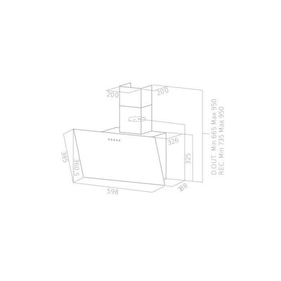 Cappa decorativa nera CONTINENTAL EDISON CEHD6065B - L60 cm