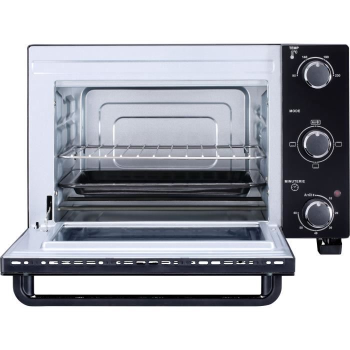 CONTINENTAL EDISON CEMF22B - Miniforno elettrico 22L nero - 1300W - Girarrosto, Convezione naturale