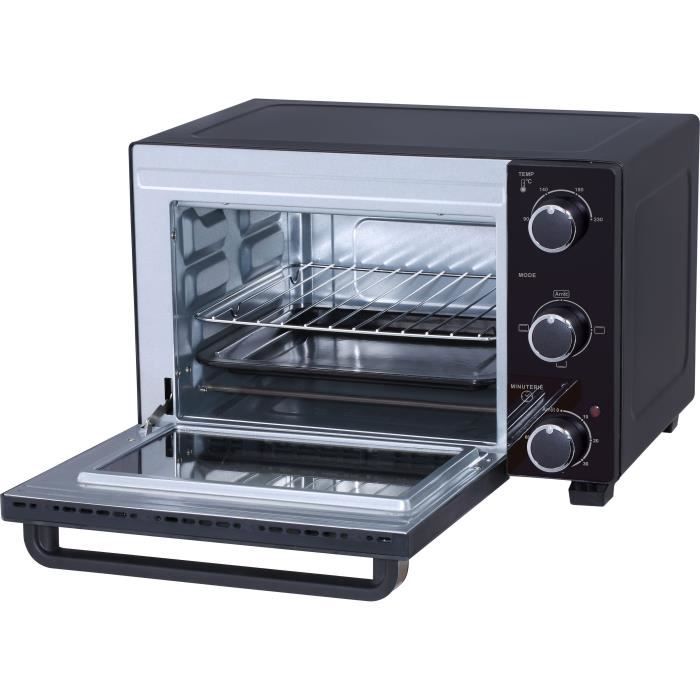 CONTINENTAL EDISON CEMF22B - Miniforno elettrico 22L nero - 1300W - Girarrosto, Convezione naturale