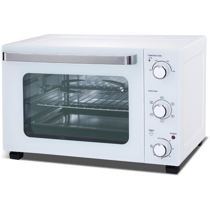 CONTINENTAL EDISON CEMF35W - Miniforno elettrico 35L bianco - 1500W - Girarrosto, Convezione naturale