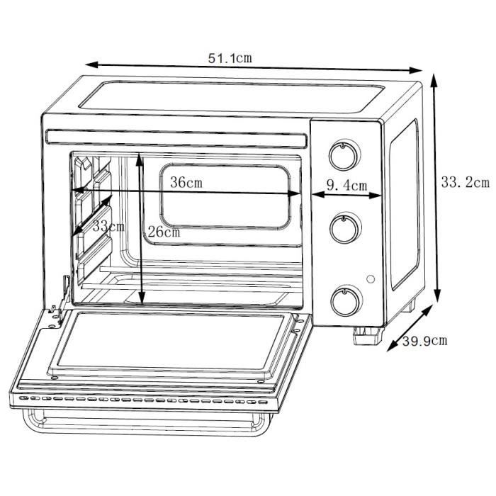 CONTINENTAL EDISON CEMF35W - Miniforno elettrico 35L bianco - 1500W - Girarrosto, Convezione naturale
