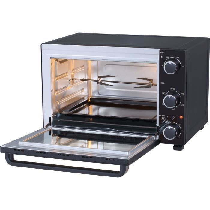 CONTINENTAL EDISON CEMF46B3 - Miniforno elettrico 46L nero - 1800W - Girarrosto, Convezione naturale