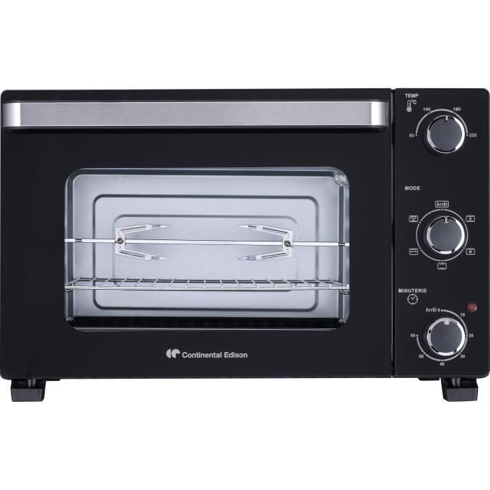 CONTINENTAL EDISON CEMF46B3 - Miniforno elettrico 46L nero - 1800W - Girarrosto, Convezione naturale