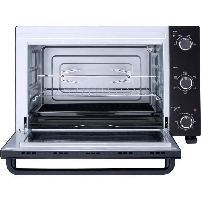 CONTINENTAL EDISON CEMF46B3 - Miniforno elettrico 46L nero - 1800W - Girarrosto, Convezione naturale