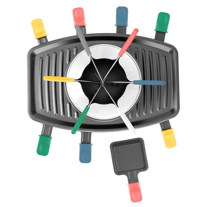 Continental Edison FD12881 RACLETTE E FONDUE 8 PERSONE - NERO