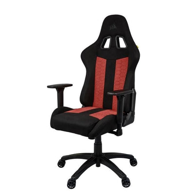 CORSAIR - Sedia da ufficio - Poltrona da gaming - TC100 RELAXED - Tessuto - Ergonomica - Braccioli regolabili - Nero/Rosso (CF-9900014-WW)