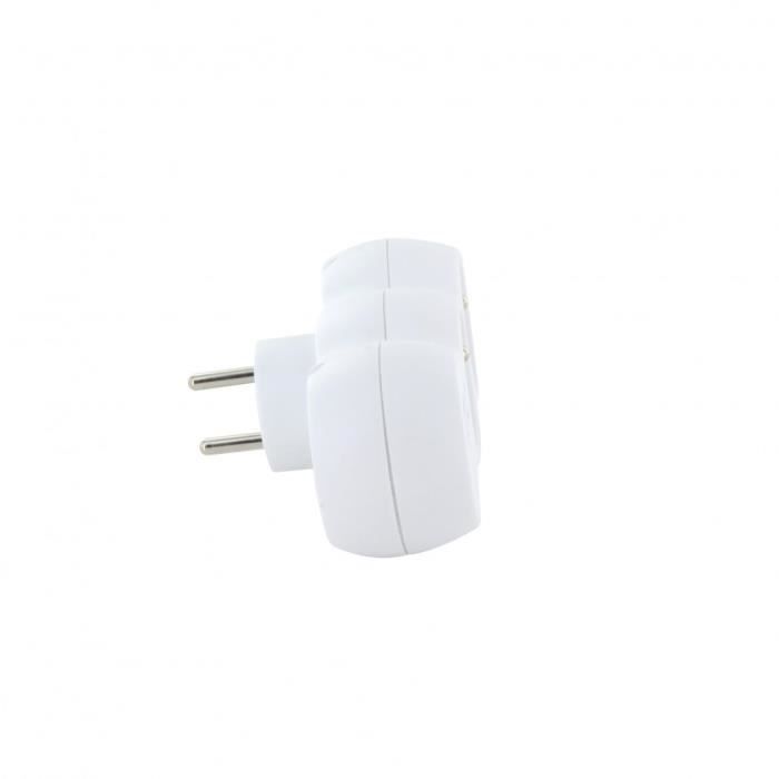 Lotto 2 domino CHACON - 47002 - 2x16A con USB-A +USB-C - Bianco (FR)