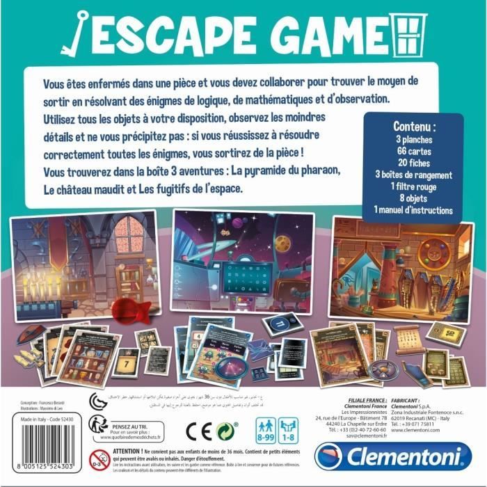 CLEMENTONI - Escape Game - Gioco da tavolo