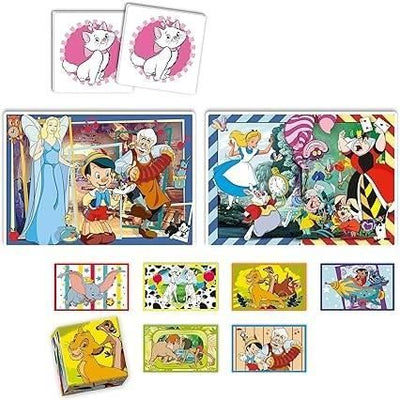Clementoni - Edukit - Disney - Scatola didattica 4 in 1 - 2 puzzle, 1 promemoria, 1 set da 6 cubi - Made in Italy - Dai 4 anni in su