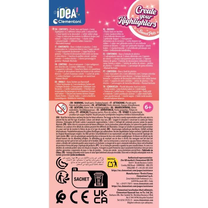 CLEMENTONI - Crea i tuoi fluorescenti - Dolci Animali