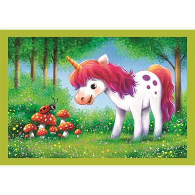 CLEMENTONI - Puzzle 4 in 1 - Una giornata con gli unicorni