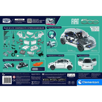 Clementoni - Set da costruzione elettrico Fiat 500 - Applicazione disponibile - Made in Italy
