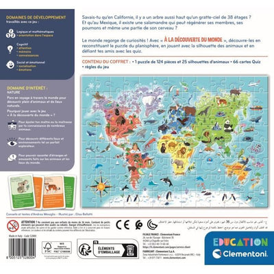 Clementoni - Puzzle per scoprire il mondo - Con attività, sfide, lotteria e gioco di ricerca - Dai 6 anni in su