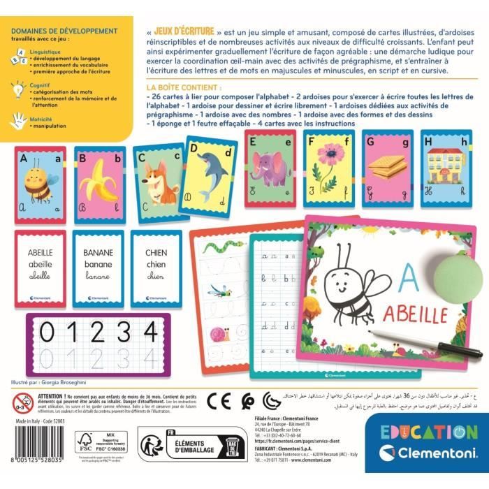 Clementoni - Scatola dei giochi di scrittura - 23 attività - Dai 4 anni in su