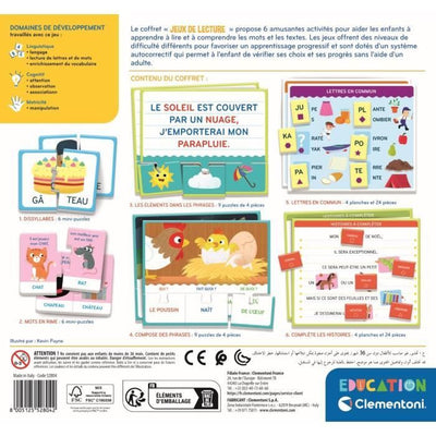 Clementoni - Cofanetto giochi di lettura - Giochi di associazione e riconoscimento - Dai 4 anni