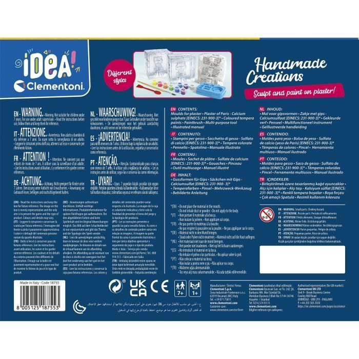 Clementoni - Crea la creazione di animali in gesso - Leisure creativo - Made in Italia