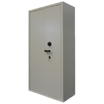 Armadio blindato certificato a 2 ante battenti grigio cm. 100x50x195h con serratura certificata EN 1300 Classe A