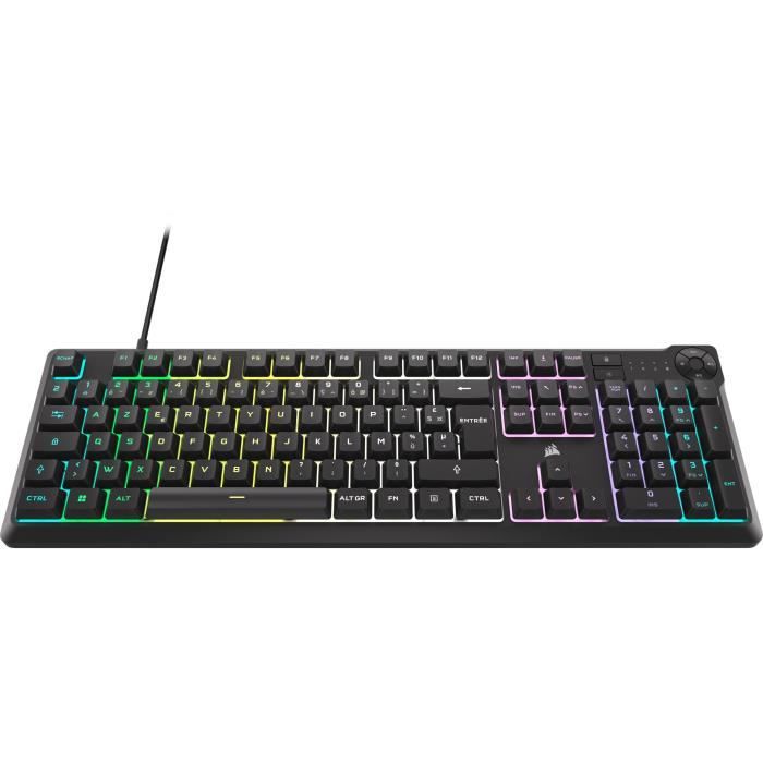 Tastiera gaming a membrana cablata - CORSAIR - K55 CORE RGB - Retroilluminazione RGB a 10 zone - Grigia - Silenziosa e reattiva