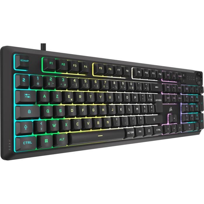 Tastiera gaming a membrana cablata - CORSAIR - K55 CORE RGB - Retroilluminazione RGB a 10 zone - Grigia - Silenziosa e reattiva