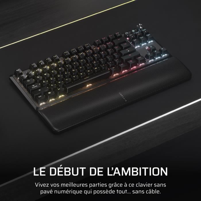 Tastiera da gioco - CORSAIR - K70 Core TKL Wireless - RGB, interruttori MLX Red v2