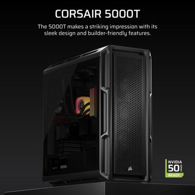 Case per PC - CORSAIR - Serie 5000T - Mid-Tower - Nero