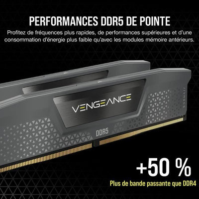 Memoria RAM - CORSAIR - Vengeance DDR5 RAM 64 GB (2x32 GB) 5600 MHz CL40 AMD EXPO iCUE compatibile - Grigio (CMK64GX5M2B5600Z40)