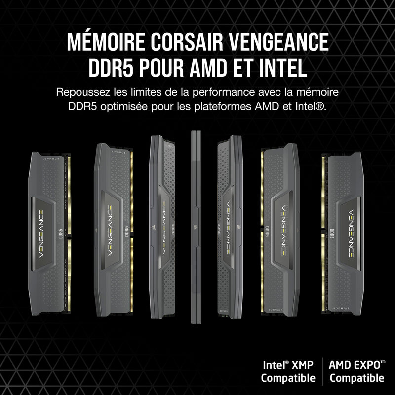 Memoria RAM - CORSAIR - CMK32GX5M2B6400Z36 - 32 GB 2x 16 GB - VENGEANCE DDR5 Gray Heatspreader 6400MT/s - DIMM - CL 36