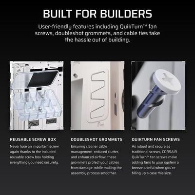 Case PC ATX - CORSAIR - 5000T LX RGB - 3 ventole LX120 RGB - Illuminazione Aurora RGB - Bianco