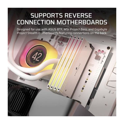 Case PC ATX - CORSAIR - 5000T LX RGB - 3 ventole LX120 RGB - Illuminazione Aurora RGB - Bianco