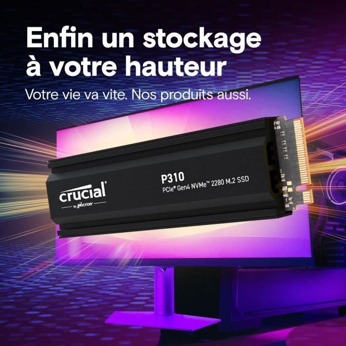 CRUCIAL - P310 - SSD interno - 1 TB - Gen4 - NVMe M.2 - Fino a 7100 MB/s