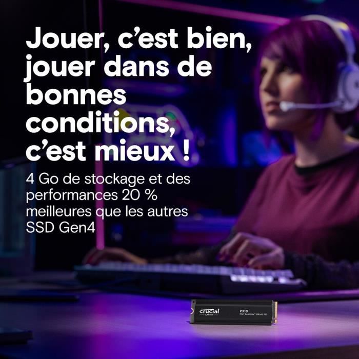 CRUCIAL - P310 - SSD interno - 1 TB - Gen4 - NVMe M.2 - Fino a 7100 MB/s