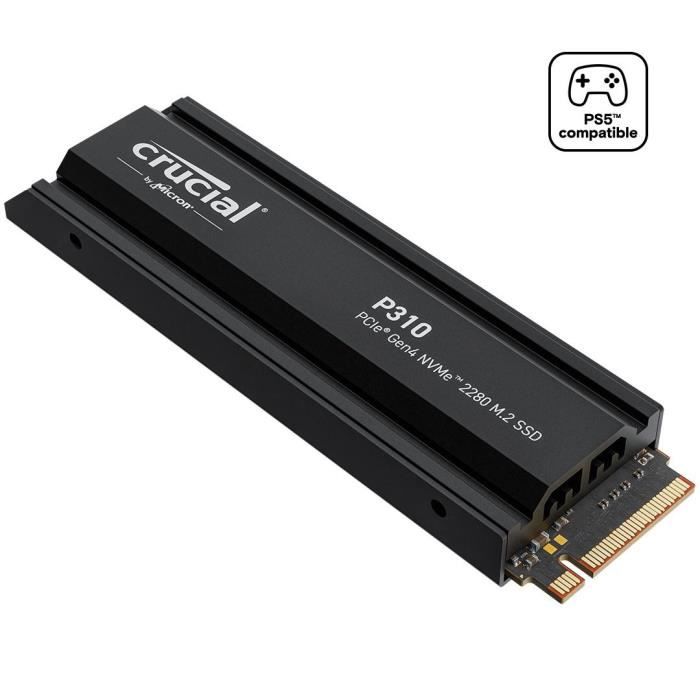 CRUCIAL - P310 - SSD interno - 4 TB - PCIe Gen4 NVMe M.2 - Con dissipatore di calore - Velocità di lettura fino a 7100 MB/s - CT4000P310SSD5