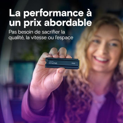 CRUCIAL - P510 - SSD interno - 1 TB - PCIe Gen4 NVMe M.2 - Con dissipatore di calore - Velocità di lettura fino a 1100 MB/s - CT1000P510SSD5