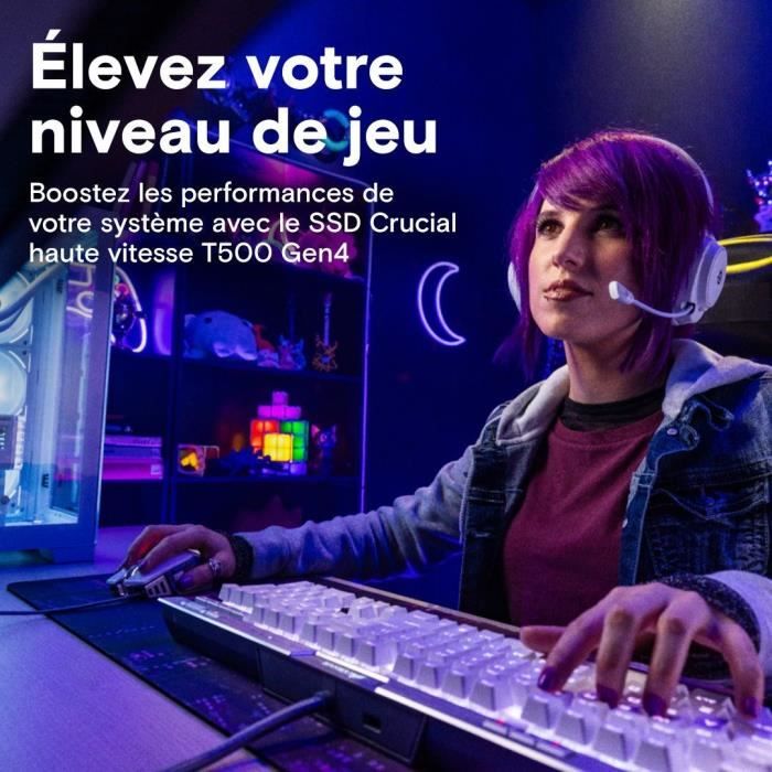 CRUCIAL - CT2000T500SSD5 - SSD interno - 2TB - M.2 - DISSIPATORE DI CALORE