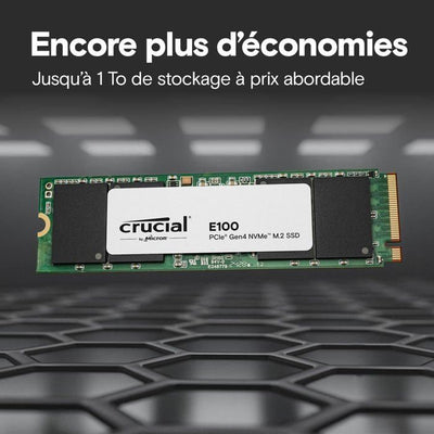 SSD interno - CRUCIAL - E100 - 480 GB - PCIe Gen4 NVMe M.2 - Fino a 470 MB/s