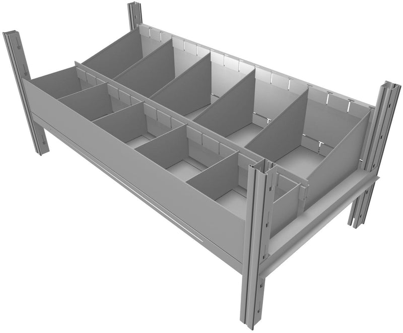 Cassettiera doppia zincata a 10 scomparti cm. 100x50