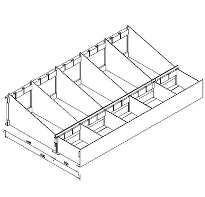 Cassettiera doppia zincata a 10 scomparti cm. 100x60