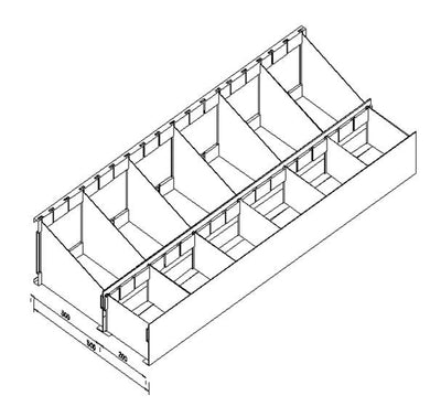 Cassettiera doppia zincata a 12 scomparti cm. 120x50