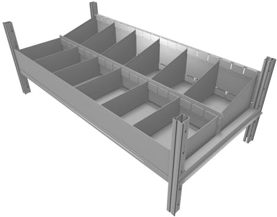 Cassettiera doppia zincata a 12 scomparti cm. 120x60