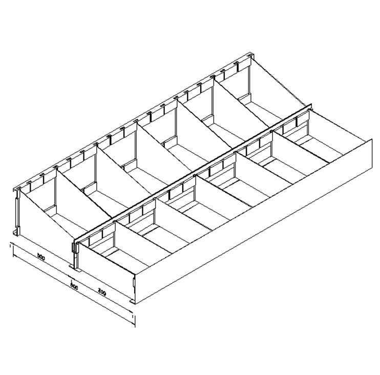 Cassettiera doppia zincata a 12 scomparti cm. 120x60