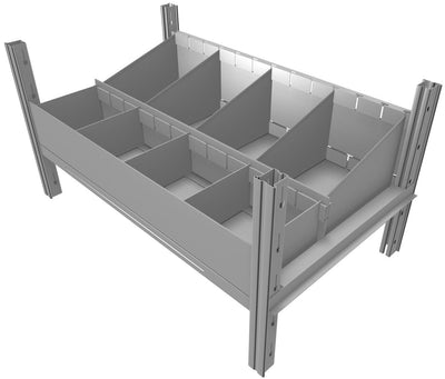 Cassettiera doppia zincata a 8 scomparti cm. 80x50